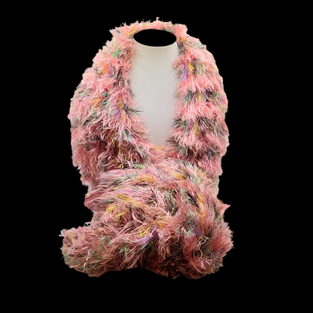 Multicolor Furry Scarf - Picture 2 of 4
